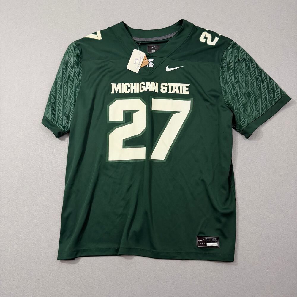 Nike Michigan State Spartans Cal Haladay Football Jersey Adult 2XL MSU NEW NWT